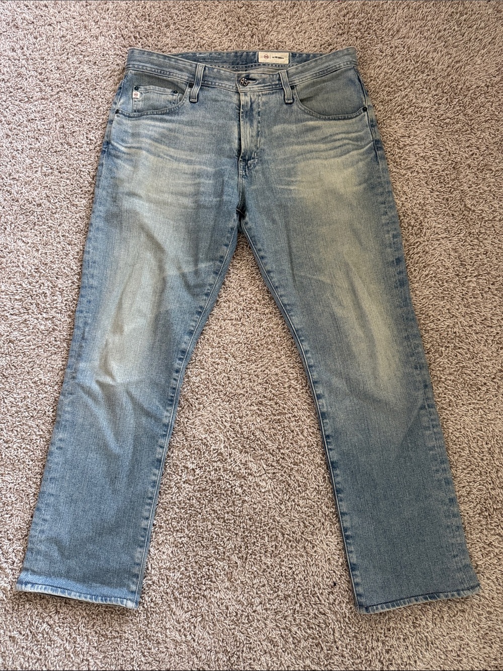Ag Adriano Goldschmied Men's Straight Light Blue Jeans